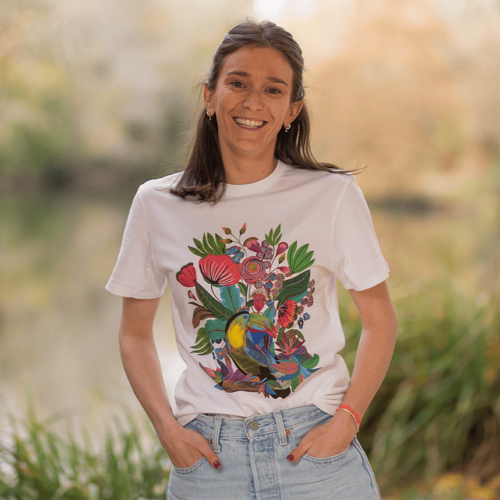 T-shirt artistique de Tee Klub au motif floral