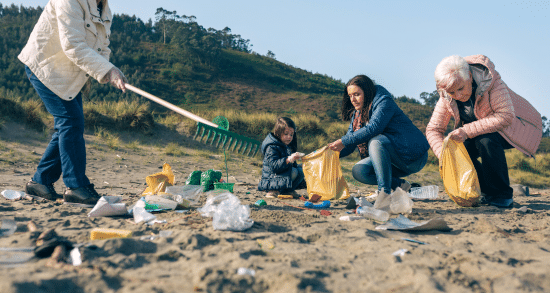 des personnes nettoient une plage de ses déchets